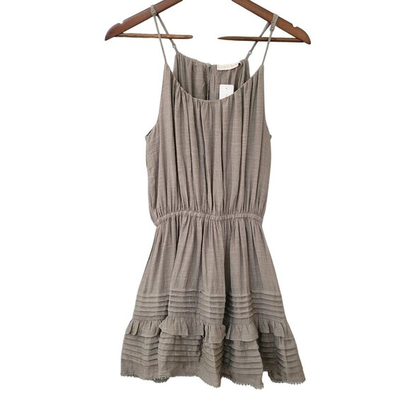 Pookie & Sebastian Dresses & Skirts - Pookie & Sebastian Sleeveless Tiered Mini Dress Size S Taupe Summer NWT